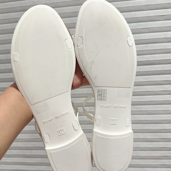 🌹STUART WEITZMAN 🌹 Sawyer Rubber White Sandals Size: 12 - Picture 9 of 10